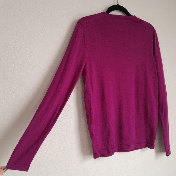 Marciano Los Angeles 100% Wool Long Sleeve Pullover Sweater Magenta Size M - Picture 8 of 8